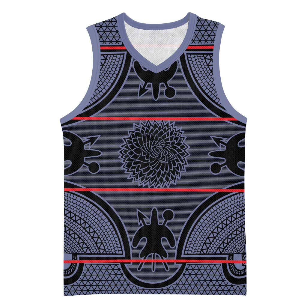 Basotho Blanket Basketball Jersey Lesotho Seanamarena Heritage - Serenity - African Pride
