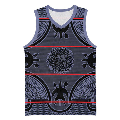 Basotho Blanket Basketball Jersey Lesotho Seanamarena Heritage - Serenity - African Pride