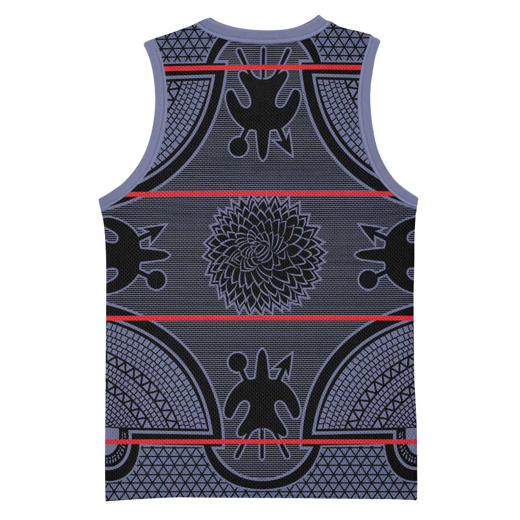 Basotho Blanket Basketball Jersey Lesotho Seanamarena Heritage - Serenity - African Pride
