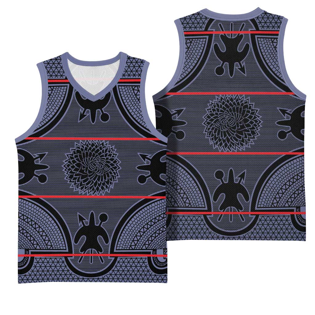 Basotho Blanket Basketball Jersey Lesotho Seanamarena Heritage - Serenity - African Pride