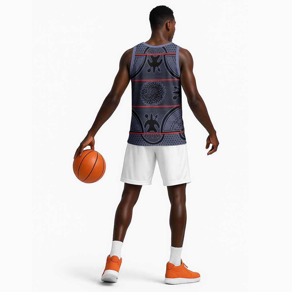Basotho Blanket Basketball Jersey Lesotho Seanamarena Heritage - Serenity - African Pride