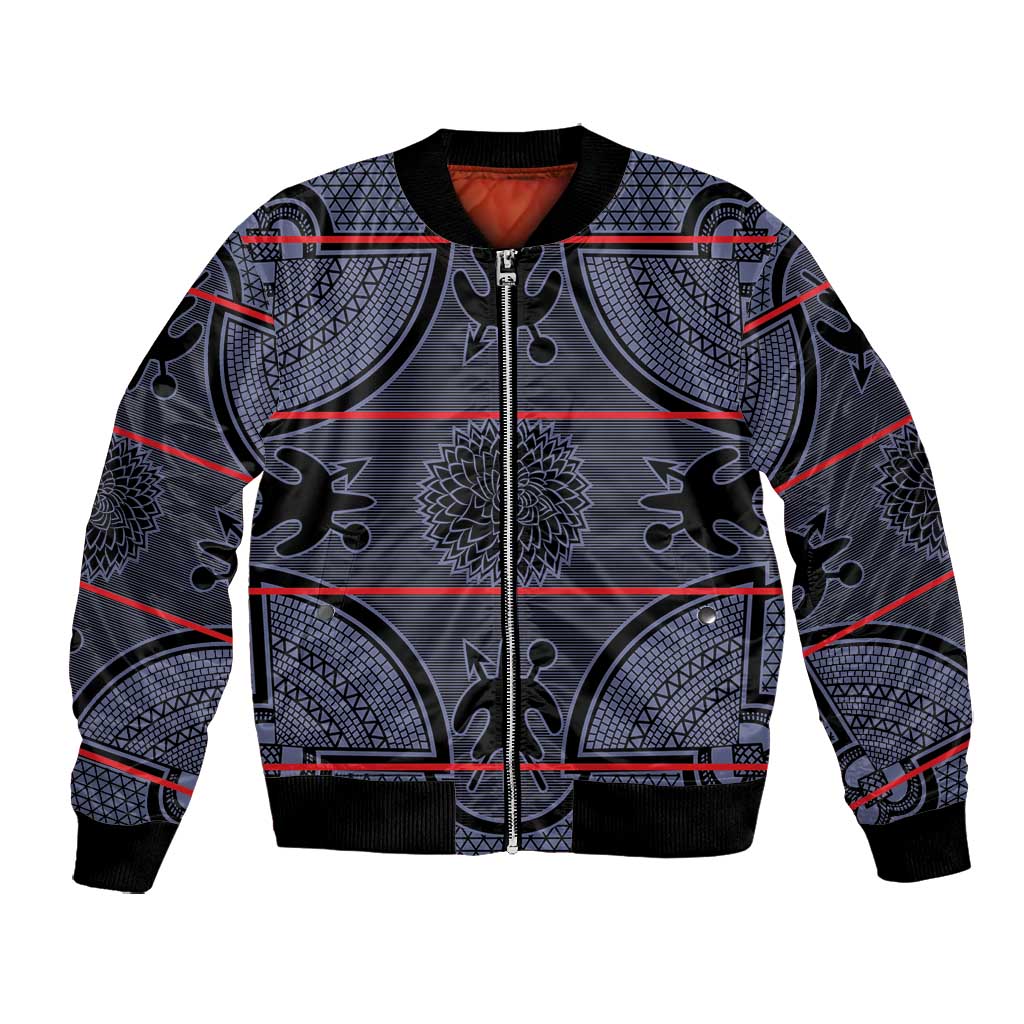 Basotho Blanket Bomber Jacket Lesotho Seanamarena Heritage - Serenity - African Pride