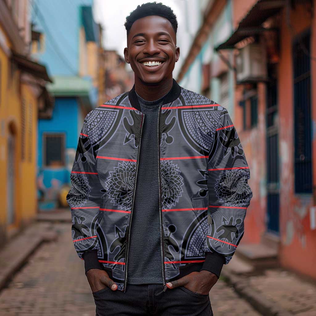 Basotho Blanket Bomber Jacket Lesotho Seanamarena Heritage - Serenity - African Pride