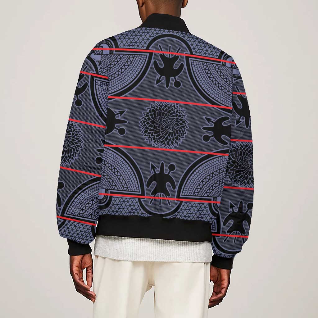 Basotho Blanket Bomber Jacket Lesotho Seanamarena Heritage - Serenity - African Pride
