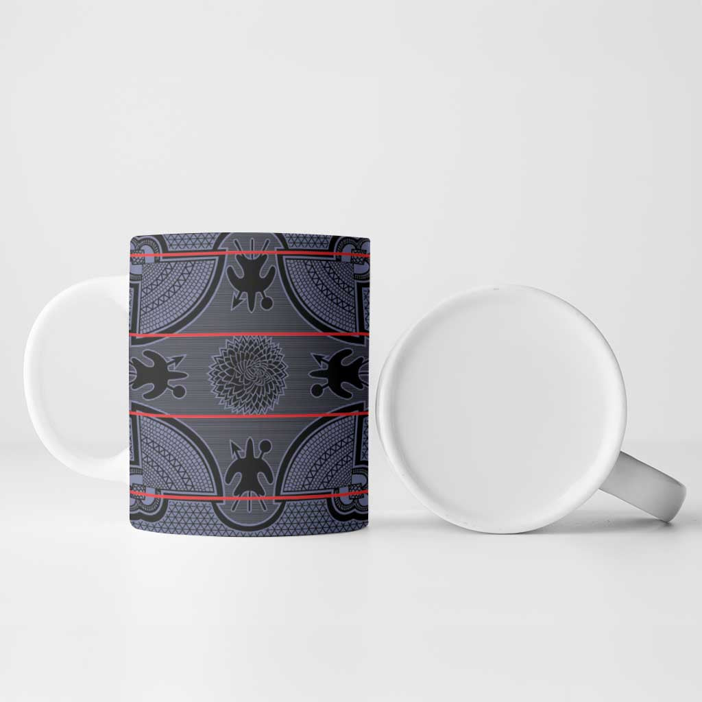 Lesotho Seanamarena Ceramic Mug Basotho Traditional Blanket Style - Serenity
