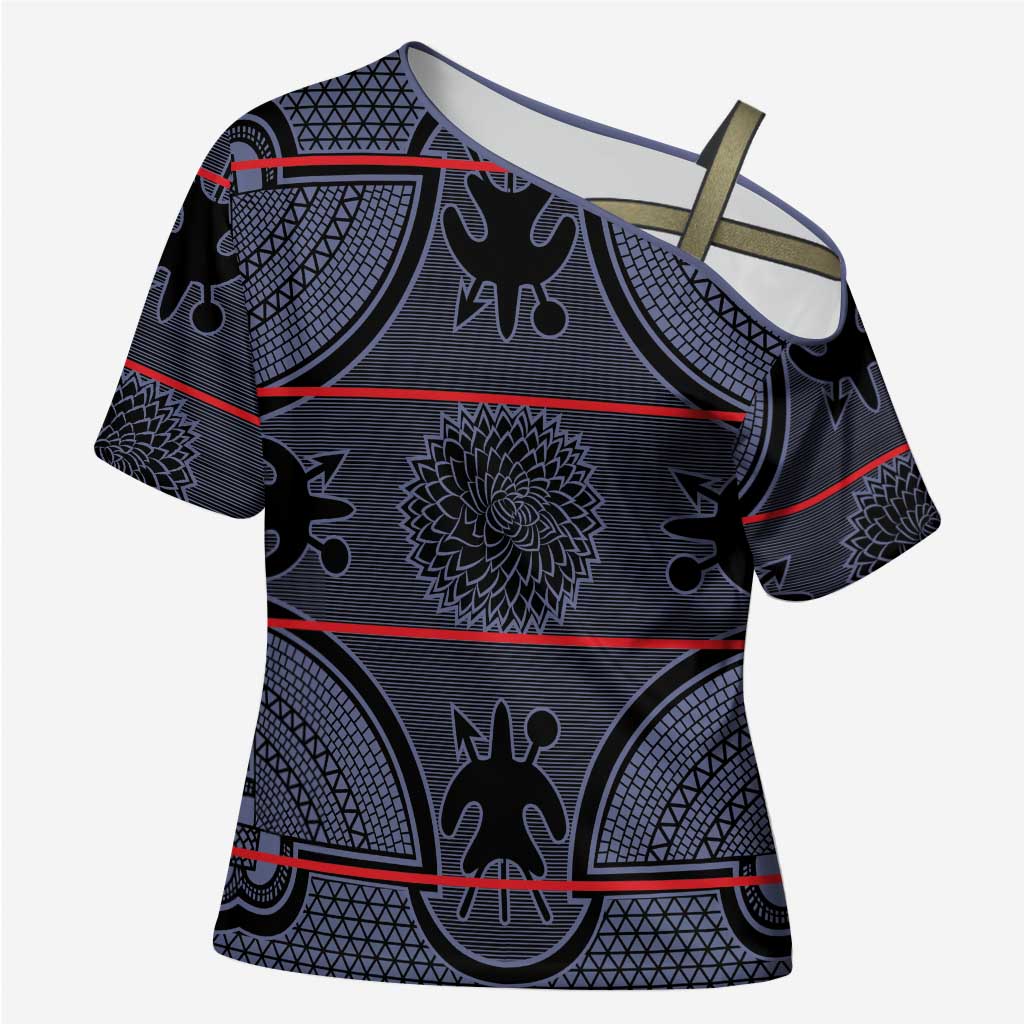 Lesotho Seanamarena Cross Shoulder Shirt Basotho Traditional Blanket Style - Serenity