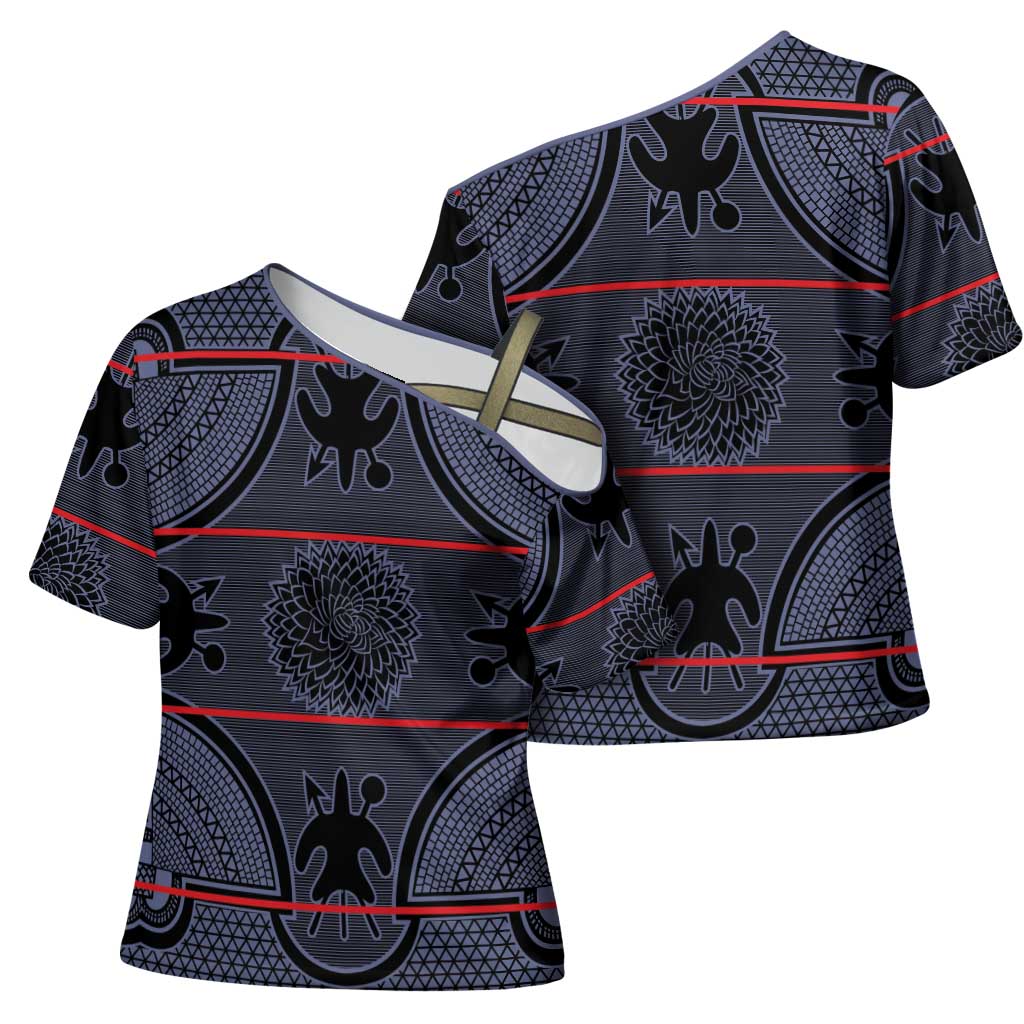 Lesotho Seanamarena Cross Shoulder Shirt Basotho Traditional Blanket Style - Serenity