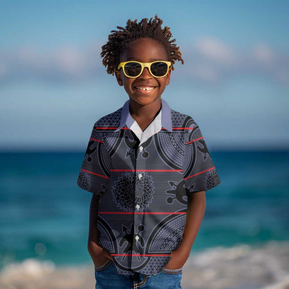 Basotho Blanket Kid Hawaiian Shirt Lesotho Seanamarena Heritage - Serenity - African Pride