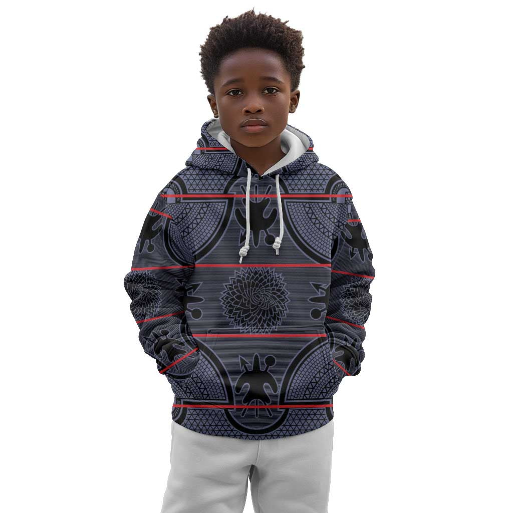 Basotho Blanket Kid Hoodie Lesotho Seanamarena Heritage - Serenity - African Pride