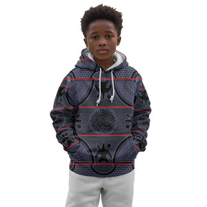 Basotho Blanket Kid Hoodie Lesotho Seanamarena Heritage - Serenity - African Pride