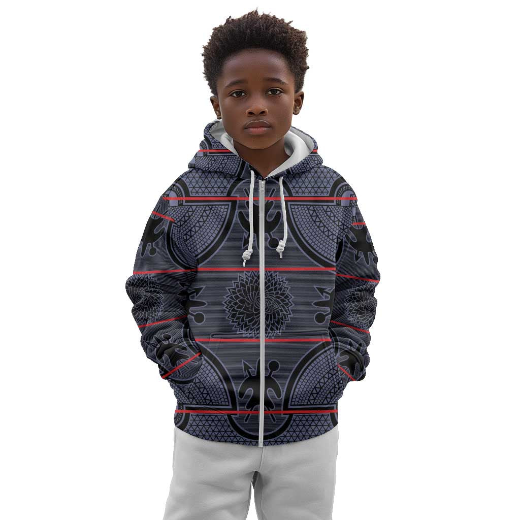 Basotho Blanket Kid Hoodie Lesotho Seanamarena Heritage - Serenity - African Pride