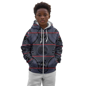 Basotho Blanket Kid Hoodie Lesotho Seanamarena Heritage - Serenity - African Pride