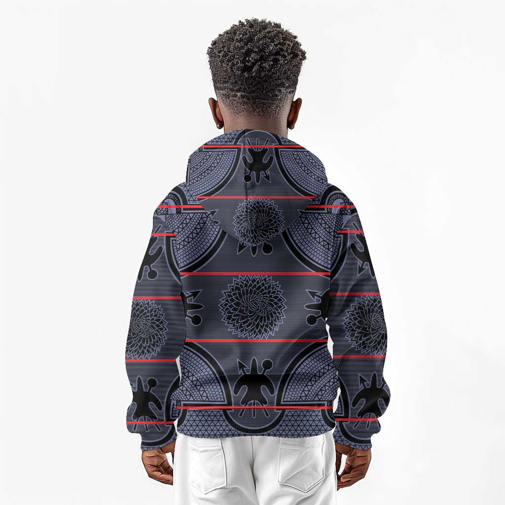 Basotho Blanket Kid Hoodie Lesotho Seanamarena Heritage - Serenity - African Pride