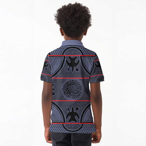 Basotho Blanket Kid Polo Shirt Lesotho Seanamarena Heritage - Serenity - African Pride