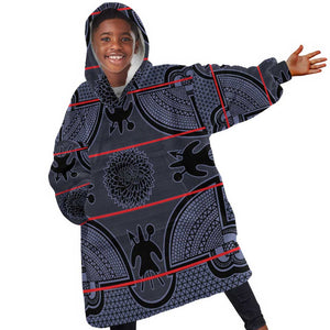 Basotho Blanket Kid Wearable Blanket Hoodie Lesotho Seanamarena Heritage - Serenity - African Pride