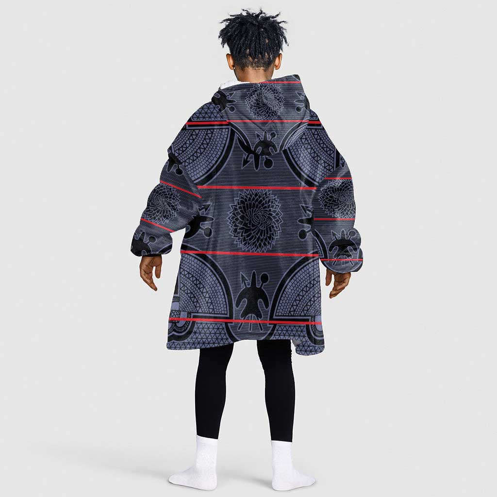 Basotho Blanket Kid Wearable Blanket Hoodie Lesotho Seanamarena Heritage - Serenity - African Pride
