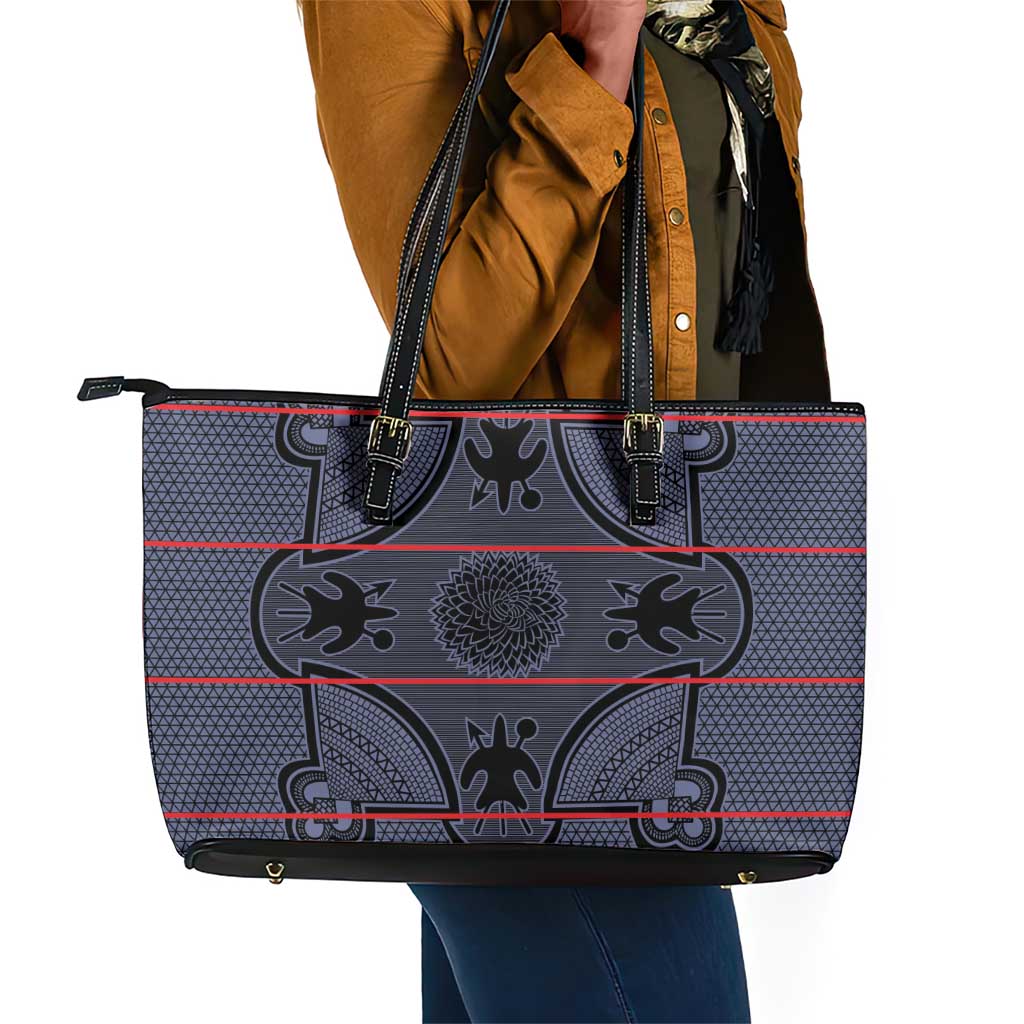 Basotho Blanket Leather Tote Bag Lesotho Seanamarena Heritage - Serenity - African Pride