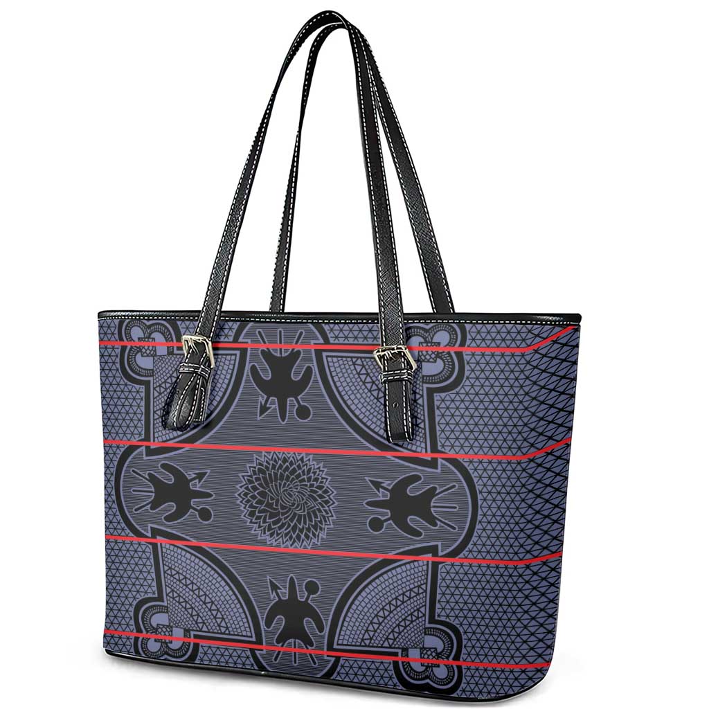 Basotho Blanket Leather Tote Bag Lesotho Seanamarena Heritage - Serenity - African Pride