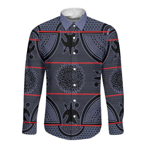 Basotho Blanket Long Sleeve Button Shirt Lesotho Seanamarena Heritage - Serenity - African Pride