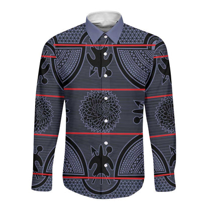 Basotho Blanket Long Sleeve Button Shirt Lesotho Seanamarena Heritage - Serenity - African Pride
