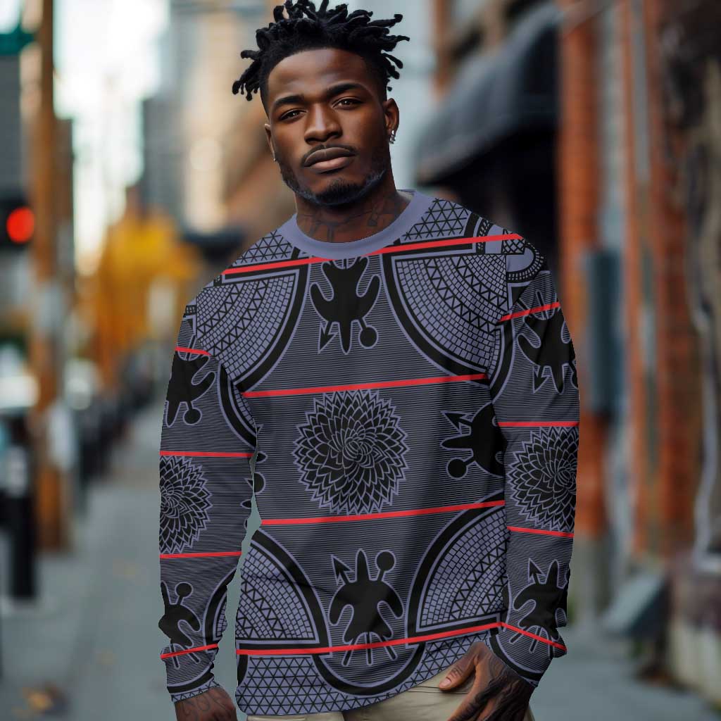 Basotho Blanket Long Sleeve Shirt Lesotho Seanamarena Heritage - Serenity - African Pride