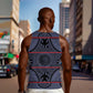 Basotho Blanket Men Tank Top Lesotho Seanamarena Heritage - Serenity - African Pride