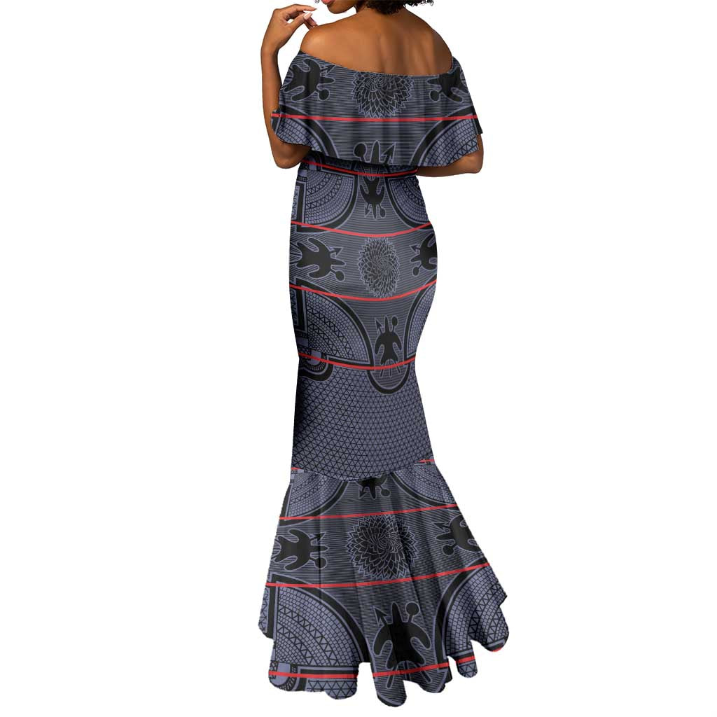 Basotho Blanket Mermaid Dress Lesotho Seanamarena Heritage - Serenity - African Pride