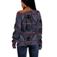 Basotho Blanket Off Shoulder Sweater Lesotho Seanamarena Heritage - Serenity - African Pride