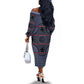 Basotho Blanket Off The Shoulder Long Sleeve Dress Lesotho Seanamarena Heritage - Serenity - African Pride