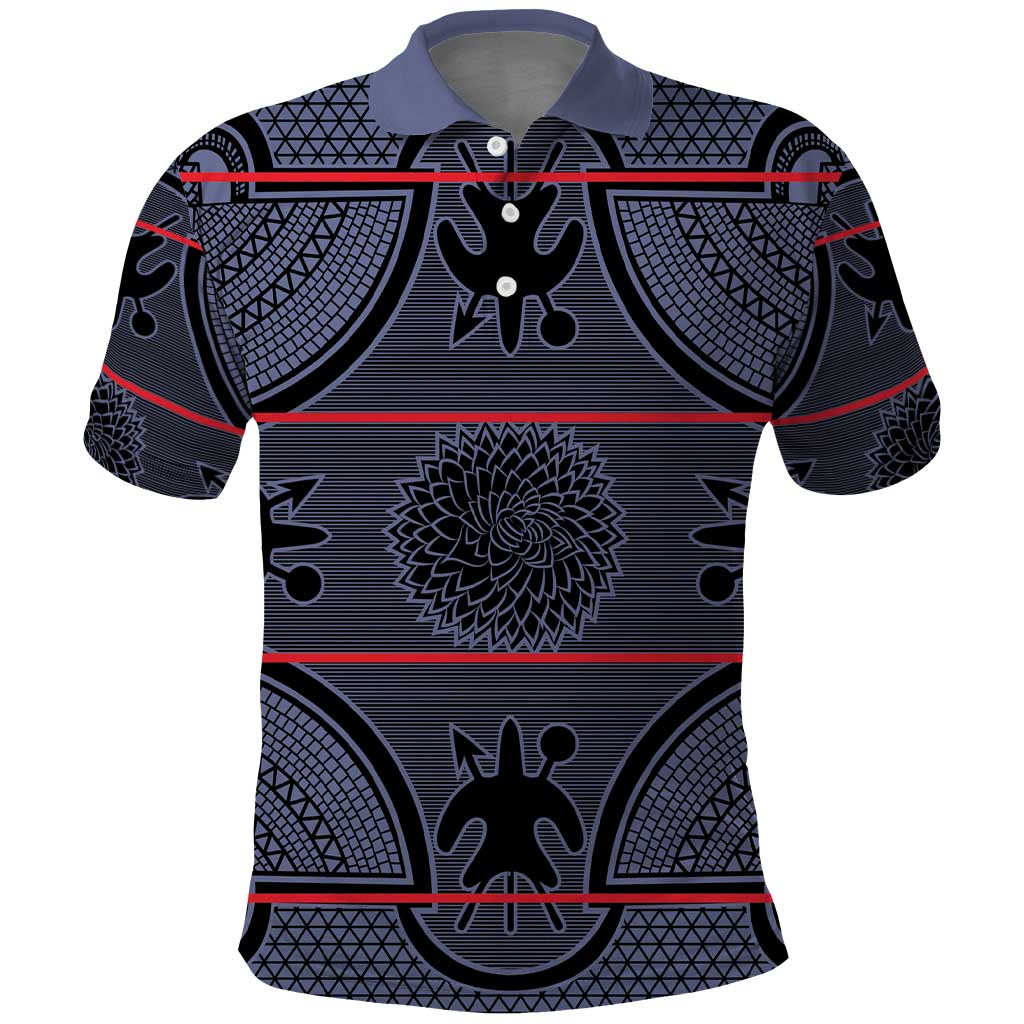 Basotho Blanket Polo Shirt Lesotho Seanamarena Heritage - Serenity - African Pride