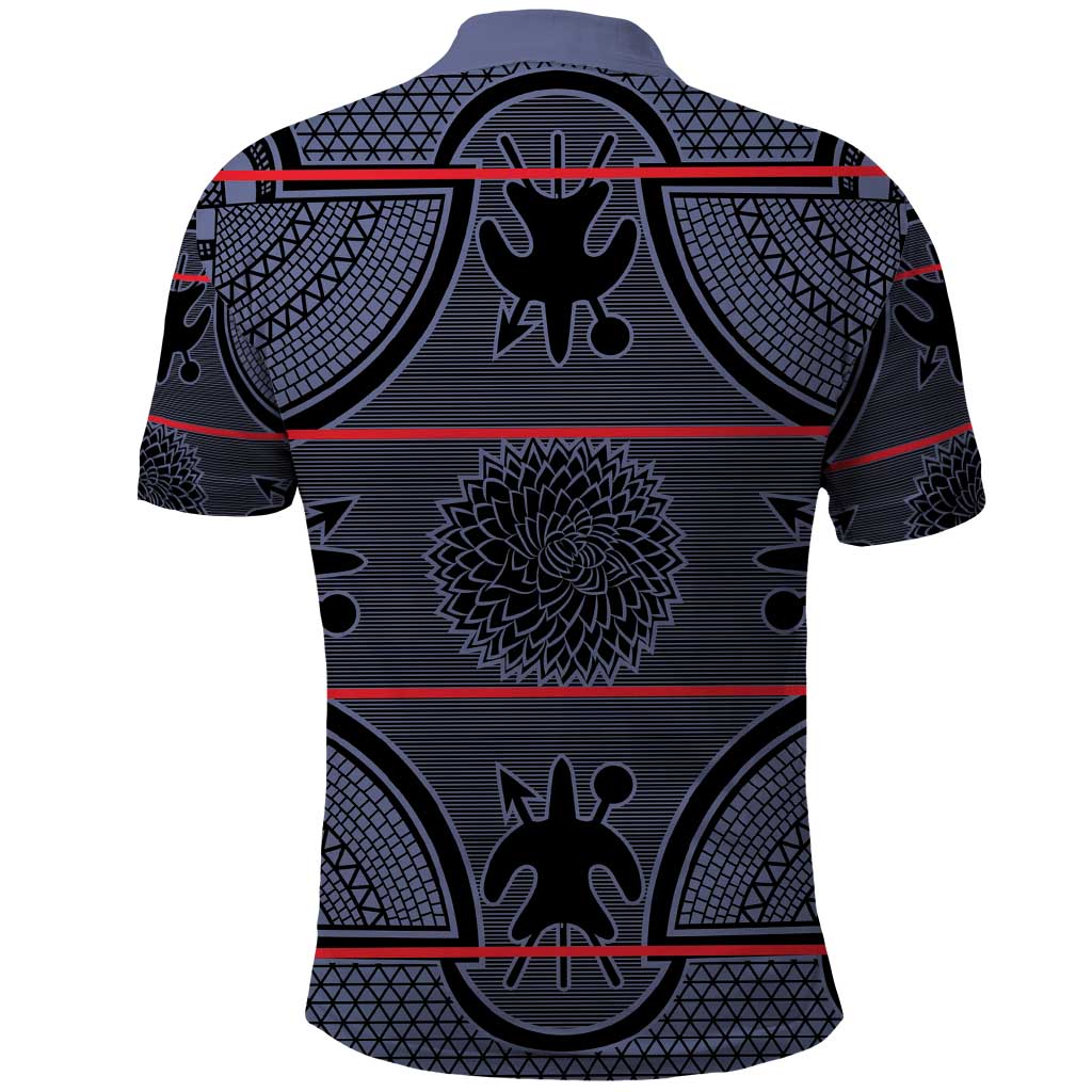 Basotho Blanket Polo Shirt Lesotho Seanamarena Heritage - Serenity - African Pride