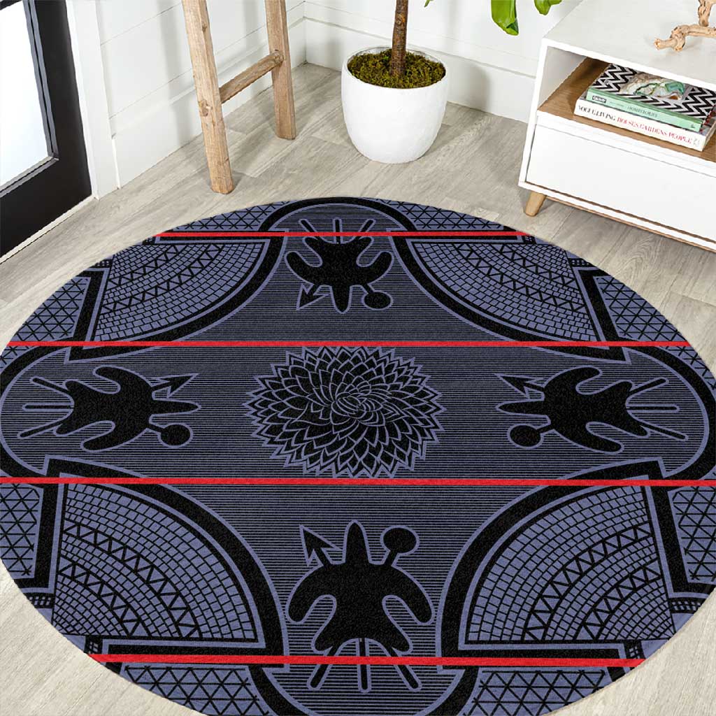 Basotho Blanket Round Carpet Lesotho Seanamarena Heritage - Serenity - African Pride