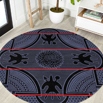 Basotho Blanket Round Carpet Lesotho Seanamarena Heritage - Serenity - African Pride