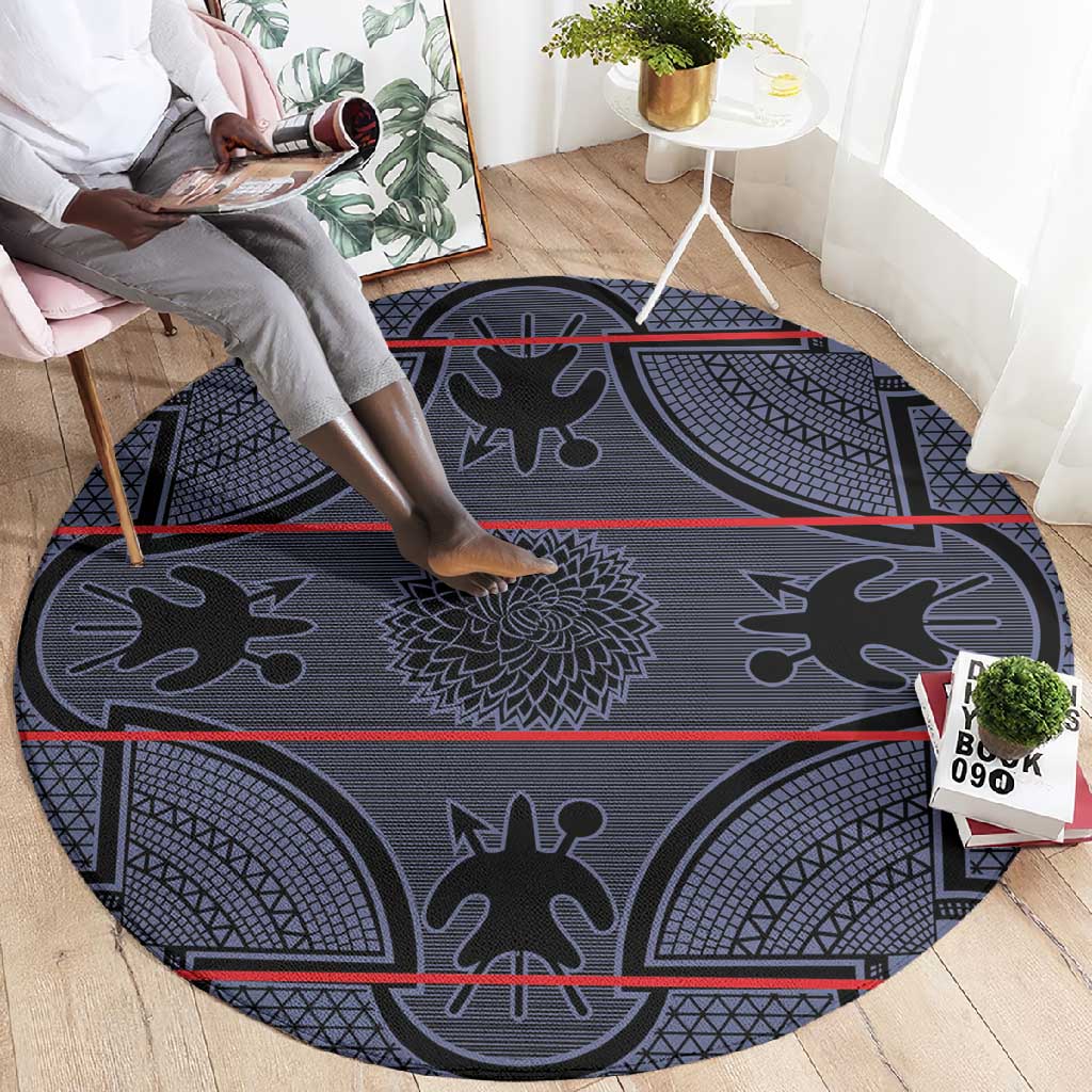 Basotho Blanket Round Carpet Lesotho Seanamarena Heritage - Serenity - African Pride