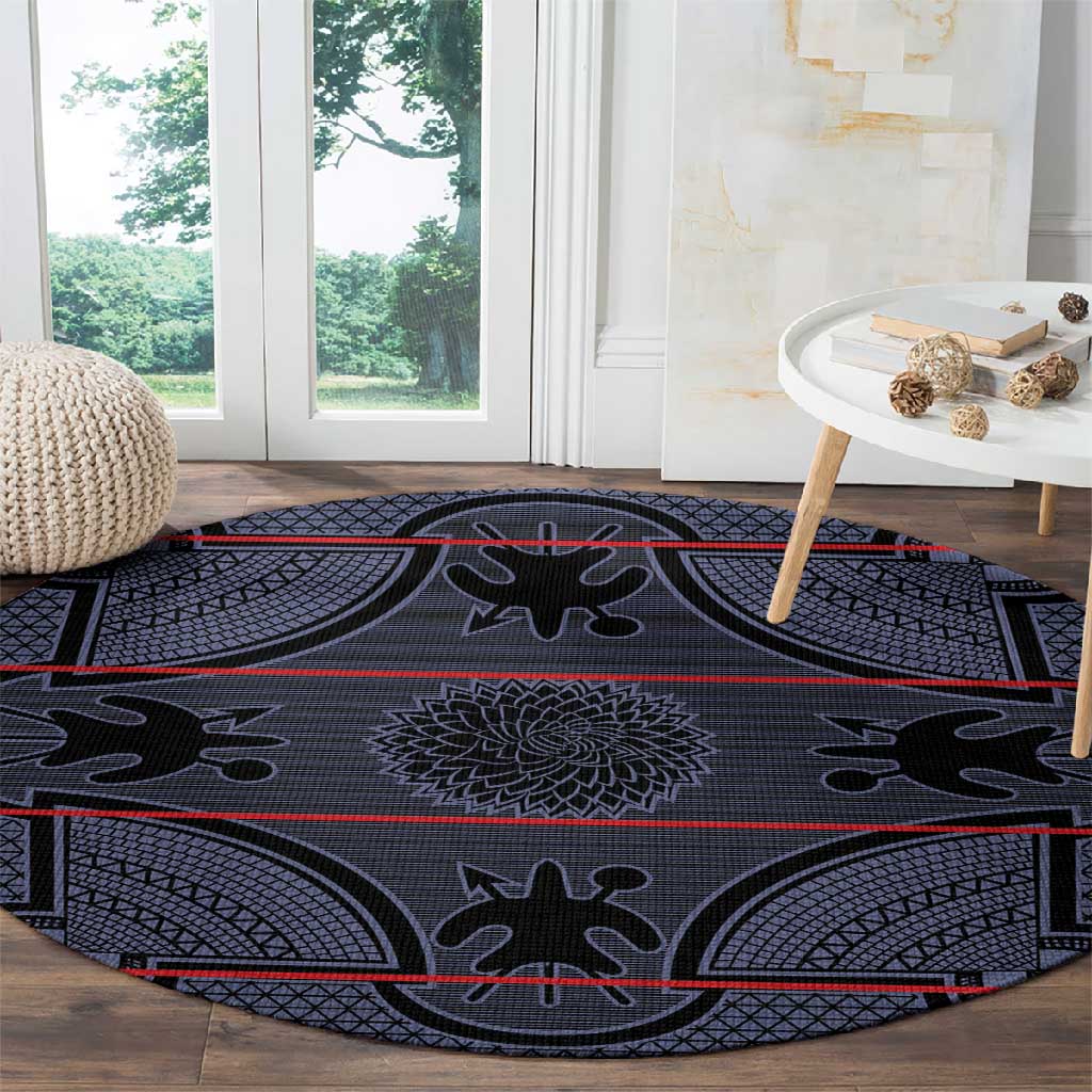 Basotho Blanket Round Carpet Lesotho Seanamarena Heritage - Serenity - African Pride