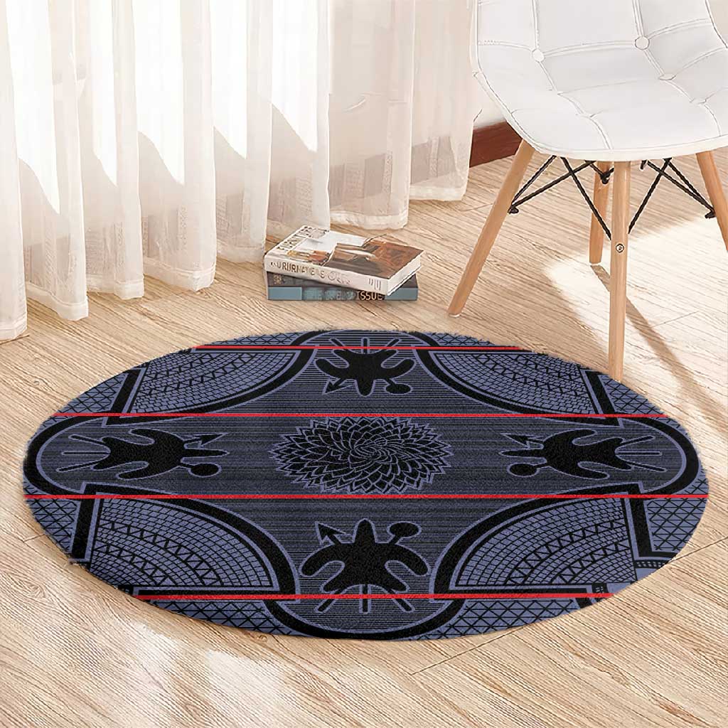 Basotho Blanket Round Carpet Lesotho Seanamarena Heritage - Serenity - African Pride