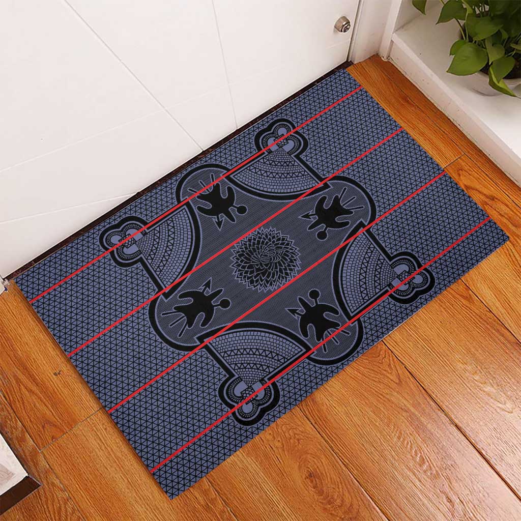 Basotho Blanket Rubber Doormat Lesotho Seanamarena Heritage - Serenity - African Pride