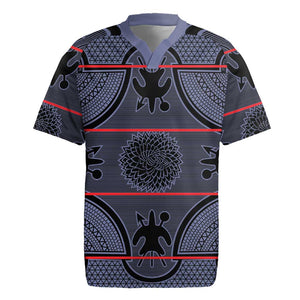 Basotho Blanket Rugby Jersey Lesotho Seanamarena Heritage - Serenity - African Pride