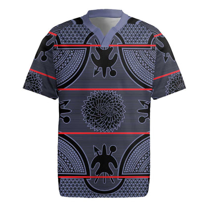 Basotho Blanket Rugby Jersey Lesotho Seanamarena Heritage - Serenity - African Pride