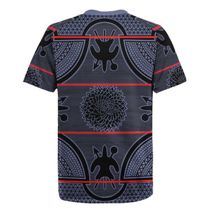 Basotho Blanket Rugby Jersey Lesotho Seanamarena Heritage - Serenity - African Pride