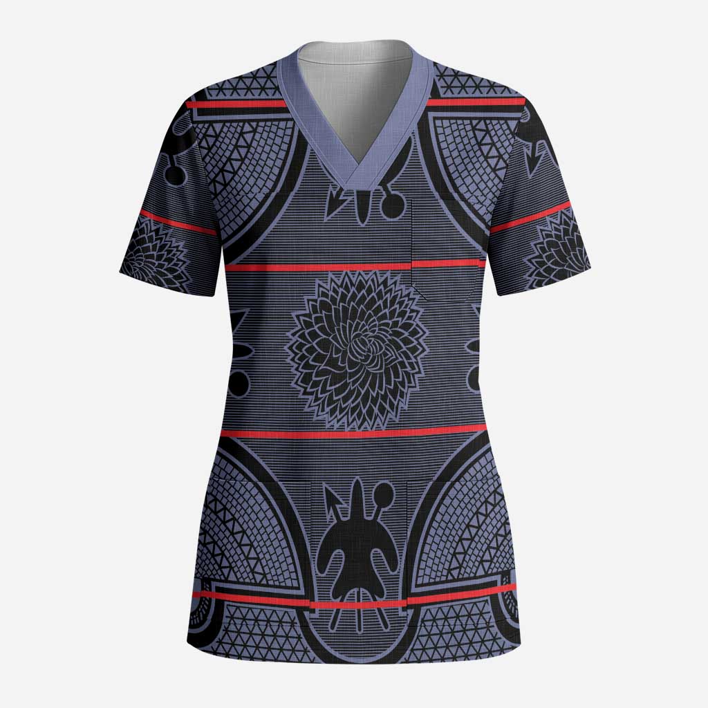 Lesotho Seanamarena Scrub Top Basotho Traditional Blanket Style - Serenity - African Pride