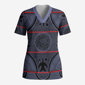 Lesotho Seanamarena Scrub Top Basotho Traditional Blanket Style - Serenity - African Pride