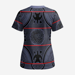 Lesotho Seanamarena Scrub Top Basotho Traditional Blanket Style - Serenity - African Pride