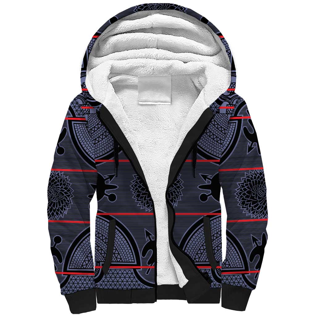 Basotho Blanket Sherpa Hoodie Lesotho Seanamarena Heritage - Serenity - African Pride