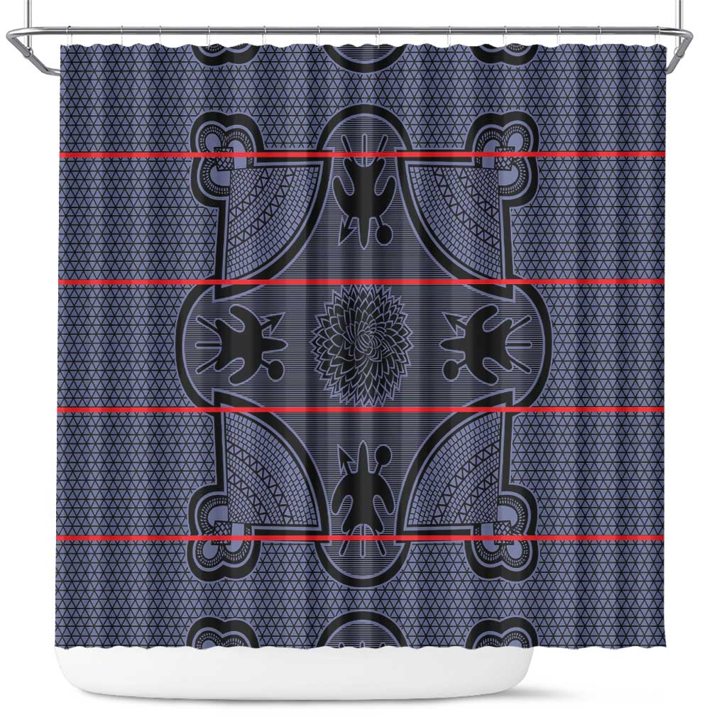 Basotho Blanket Shower Curtain Lesotho Seanamarena Heritage - Serenity - African Pride