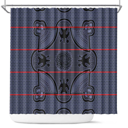Basotho Blanket Shower Curtain Lesotho Seanamarena Heritage - Serenity - African Pride