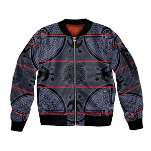Basotho Blanket Sleeve Zip Bomber Jacket Lesotho Seanamarena Heritage - Serenity - African Pride