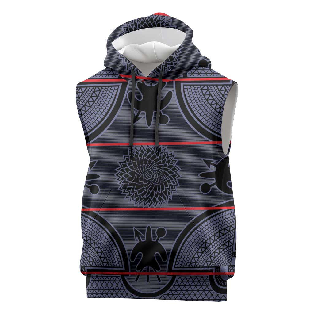 Basotho Blanket Sleeveless Hoodie Lesotho Seanamarena Heritage - Serenity - African Pride