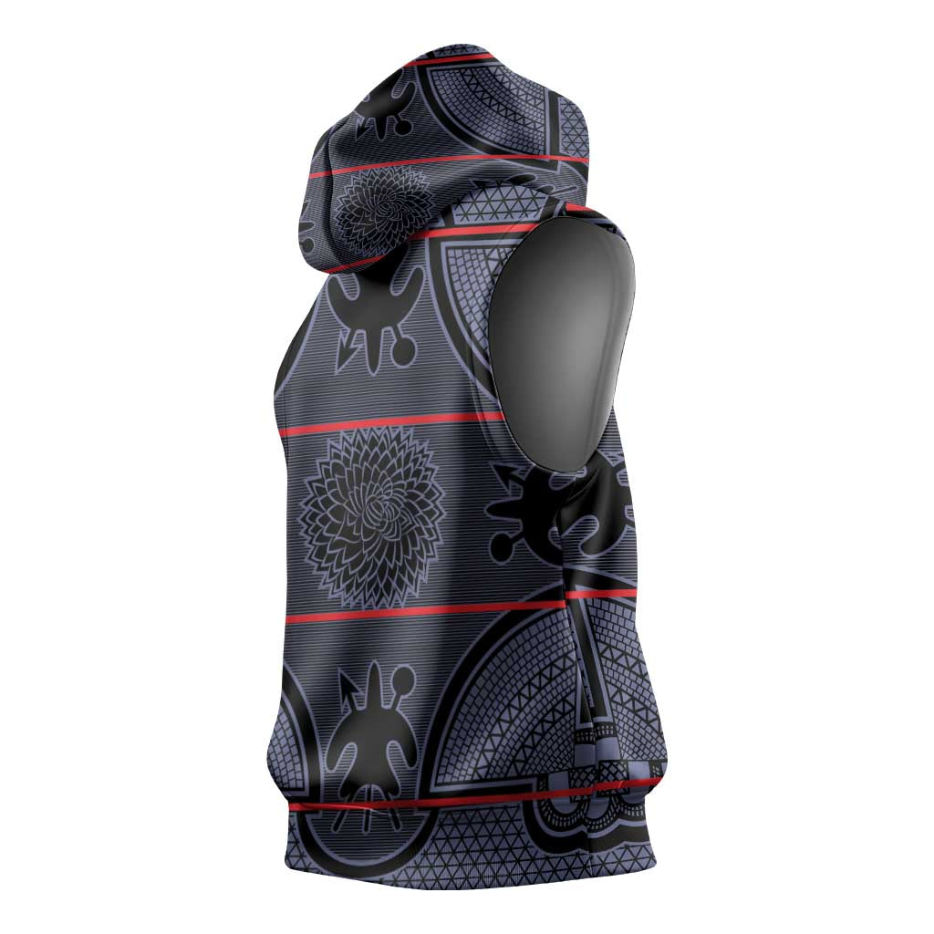 Basotho Blanket Sleeveless Hoodie Lesotho Seanamarena Heritage - Serenity - African Pride