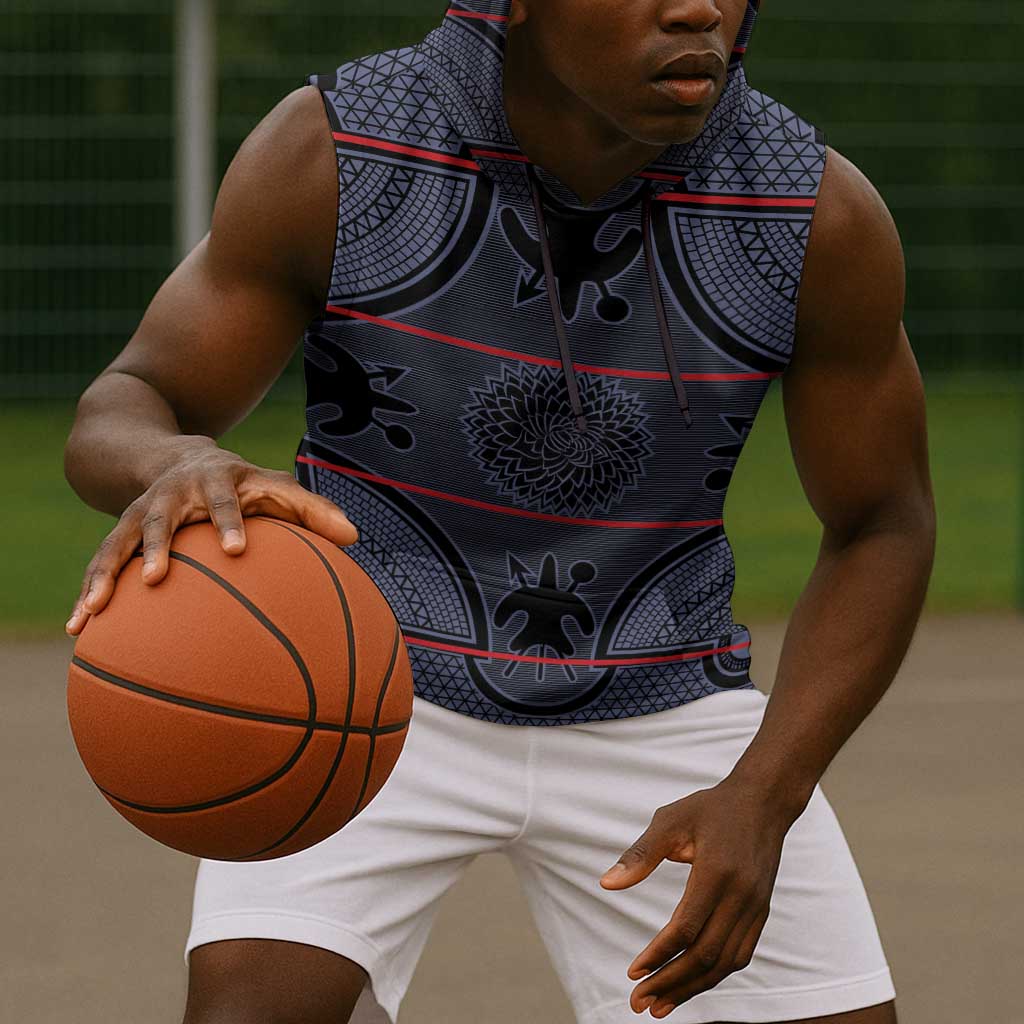 Basotho Blanket Sleeveless Hoodie Lesotho Seanamarena Heritage - Serenity - African Pride